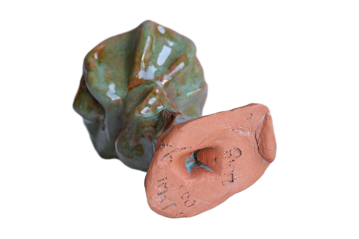 Handmade Green Flower-Like Pedestal Dish