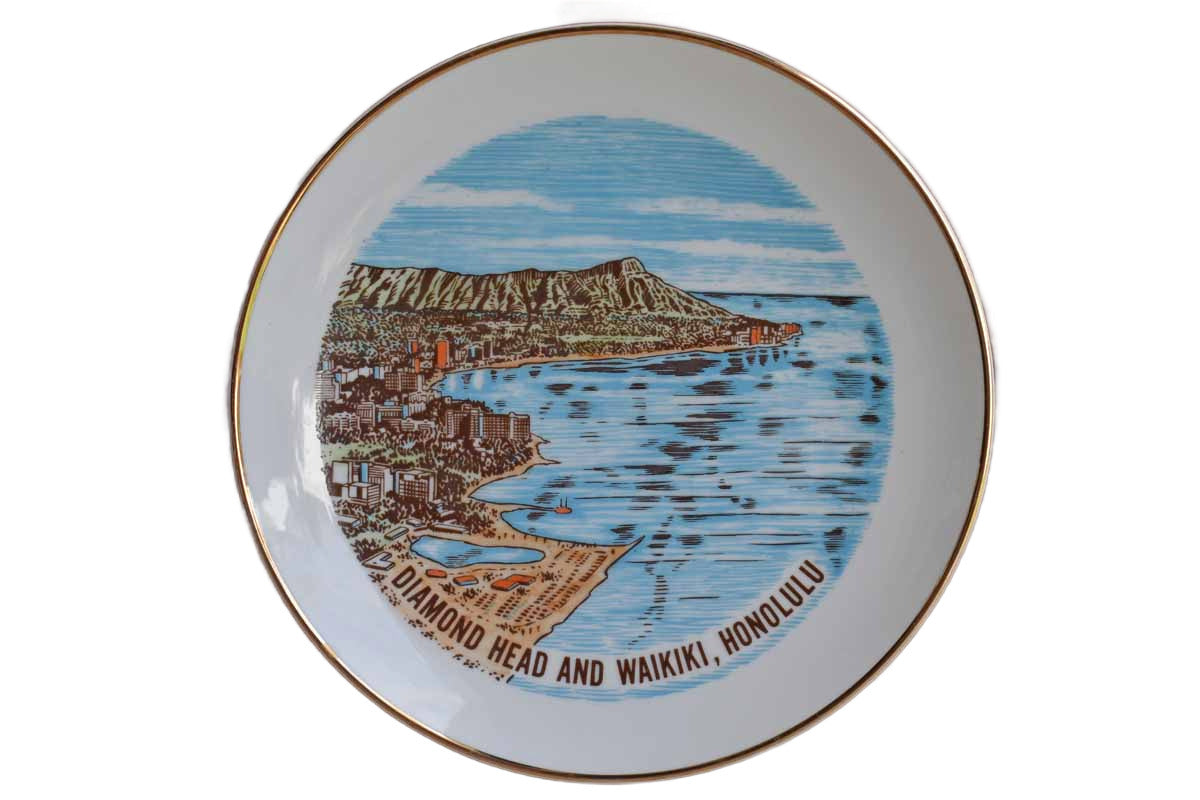 Viletta's Arts Porcelain Honolulu Hawaii Souvenir Dish