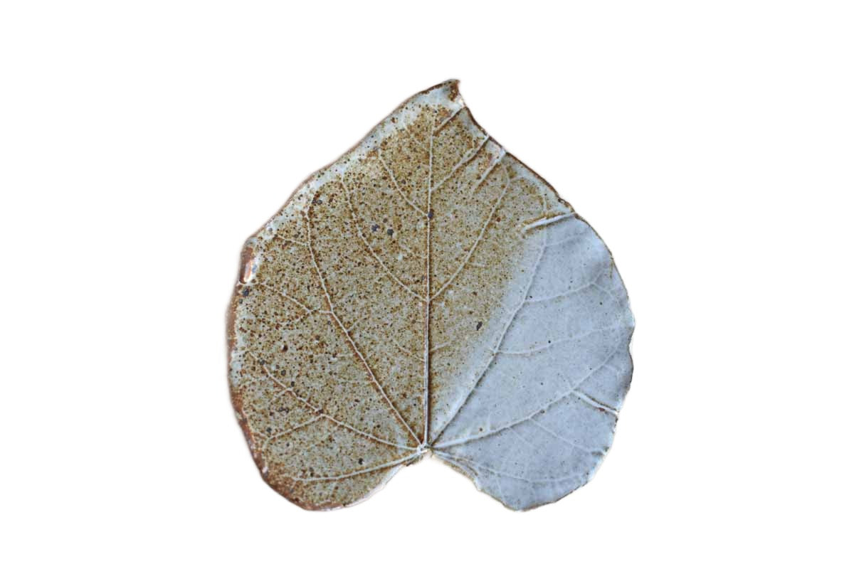 Thirteen Handmade Stoneware Leaves