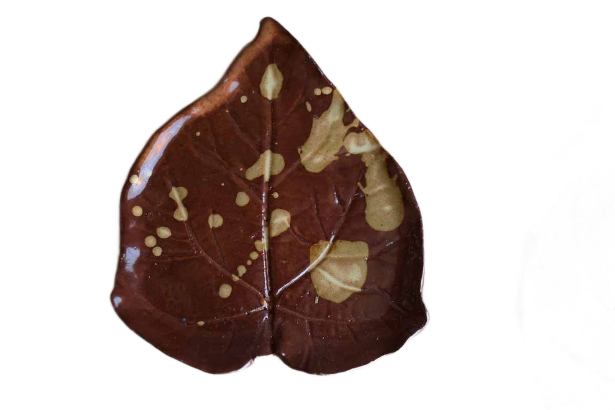 Thirteen Handmade Stoneware Leaves