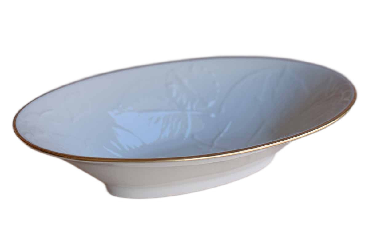 Lenox (USA) Nature's Impressions Oval Bowl with Embossed Leaves