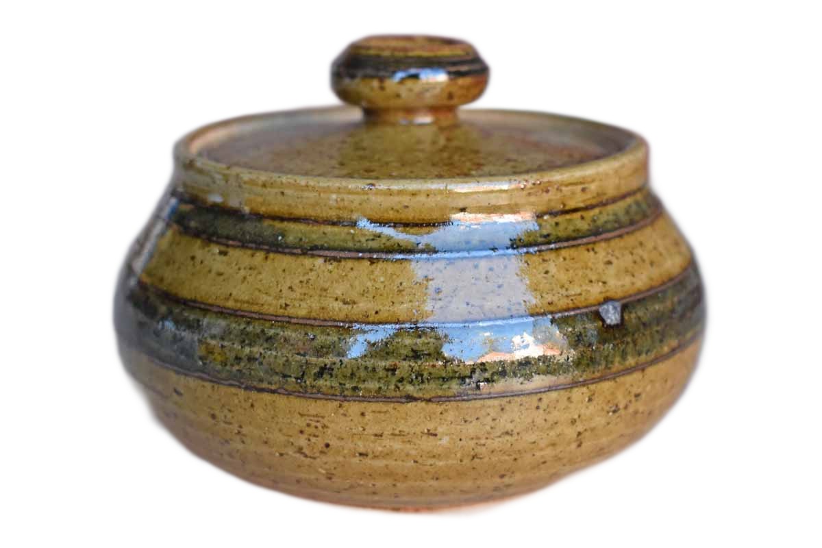 Speckled and Striped Ceramic Lidded Box