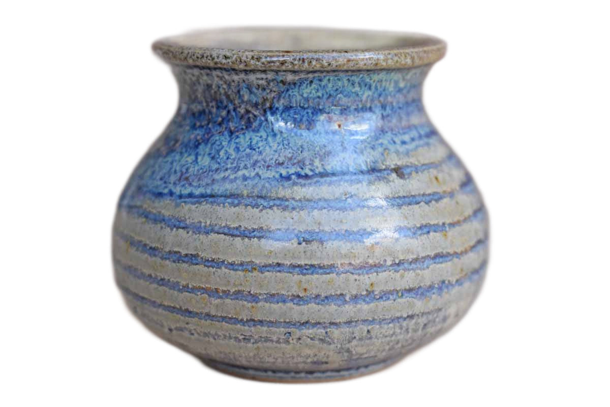 Small Handmade Planter with Purple Lava Glazes