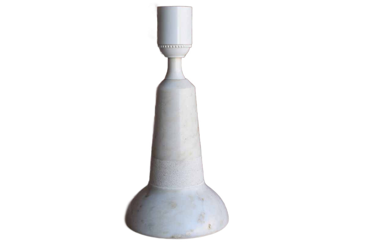 White Marble Table Lamp with Modernist Look