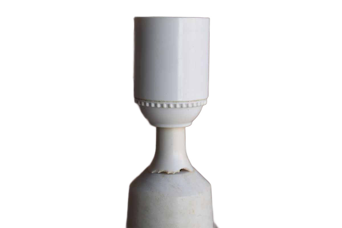 White Marble Table Lamp with Modernist Look