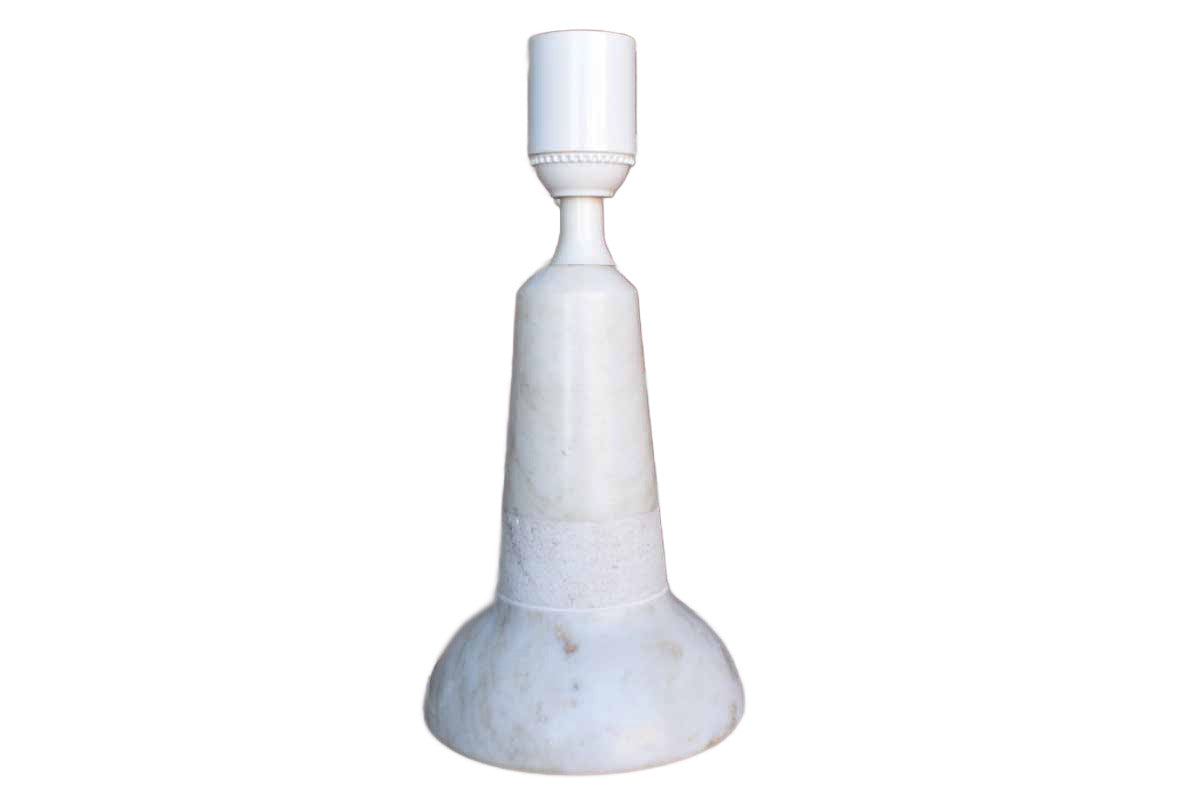 White Marble Table Lamp with Modernist Look