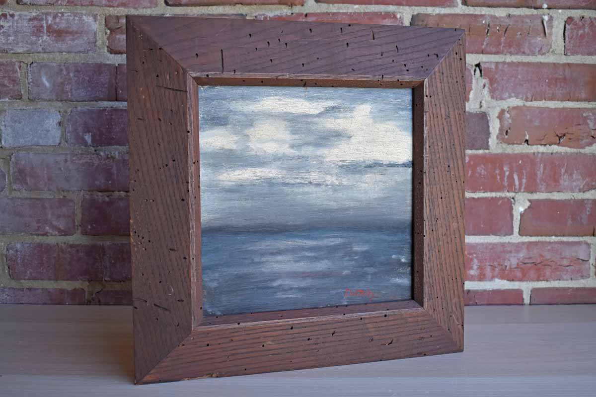 Original Signed Painting of a Dark and Moody Ocean