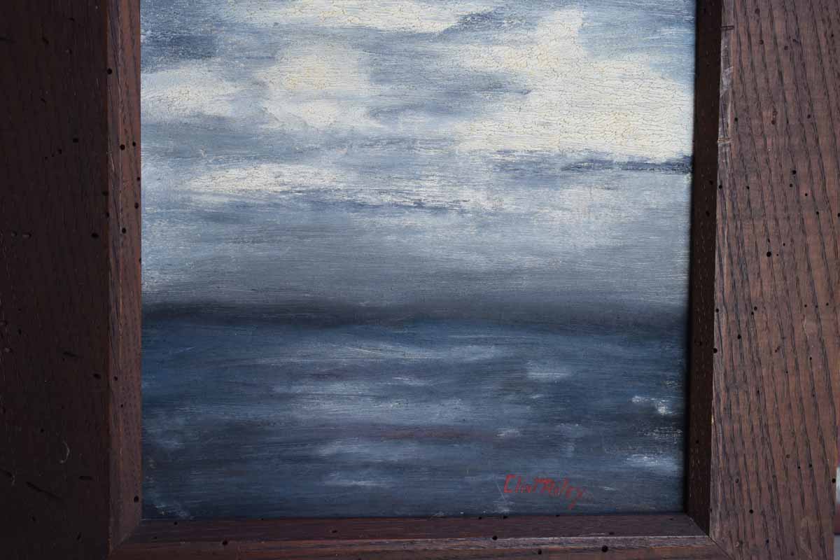 Original Signed Painting of a Dark and Moody Ocean