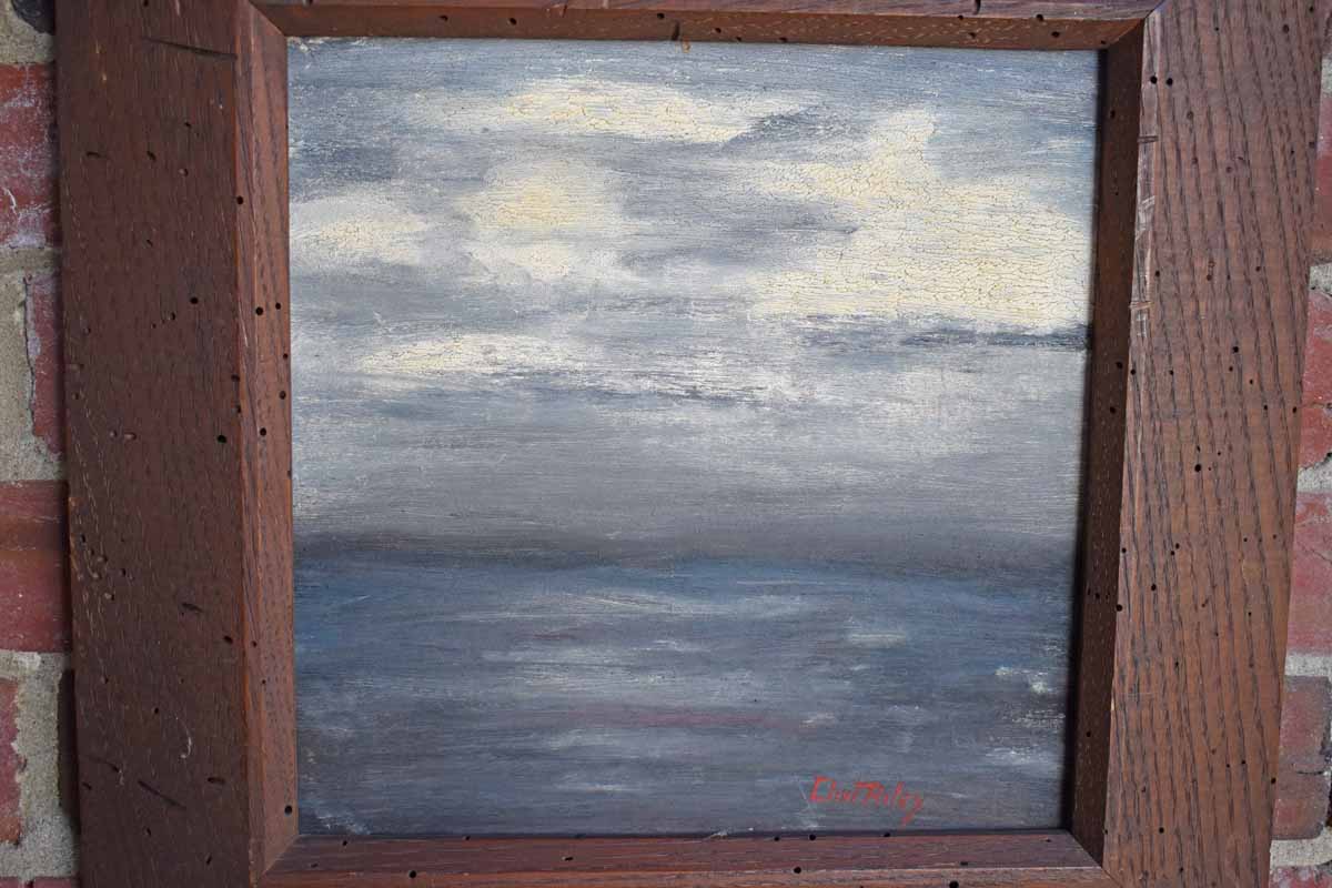 Original Signed Painting of a Dark and Moody Ocean