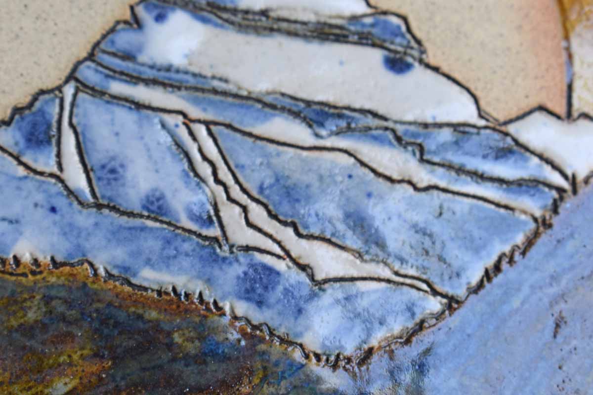 Handmade Ceramic Plate Depicting Mt. Sir Donald by Trudy Golley
