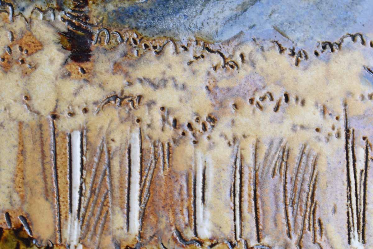 Handmade Ceramic Plate Depicting Mt. Sir Donald by Trudy Golley