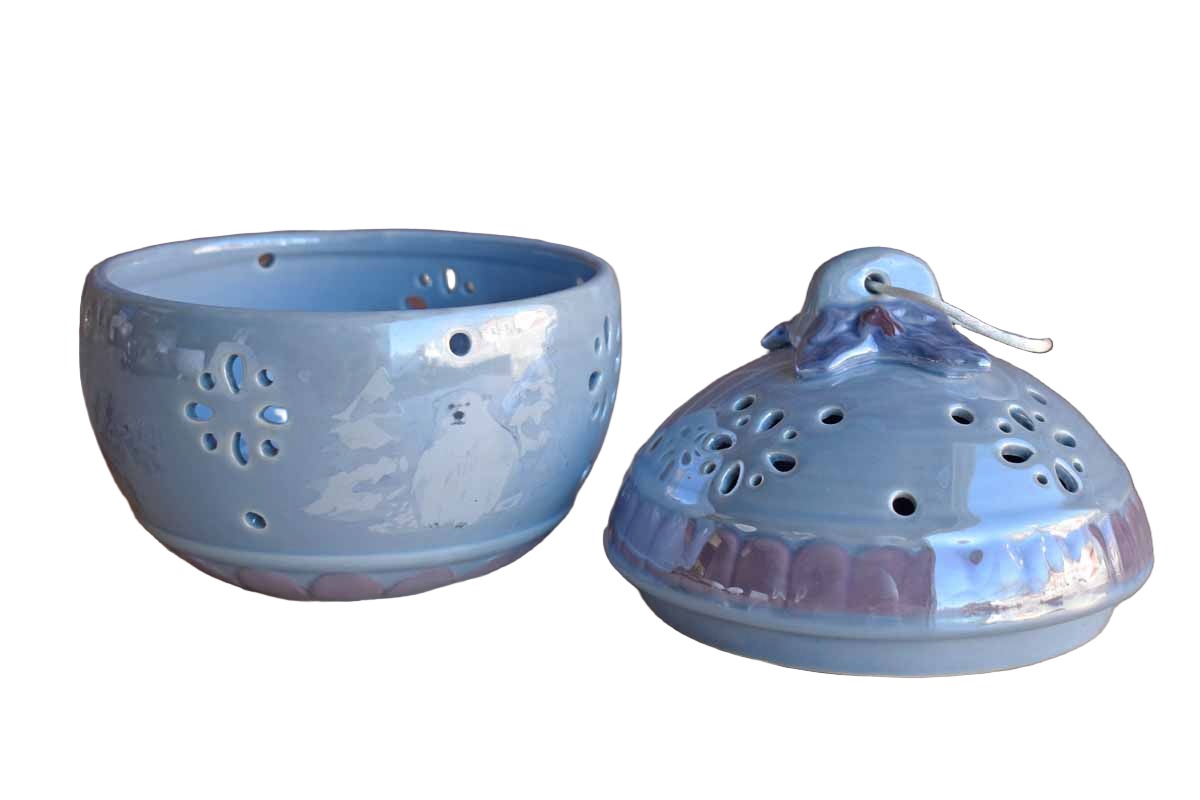 Pfaltzgraff (Pennsylvania, USA) Winter Frost 2-Piece Candle Holder