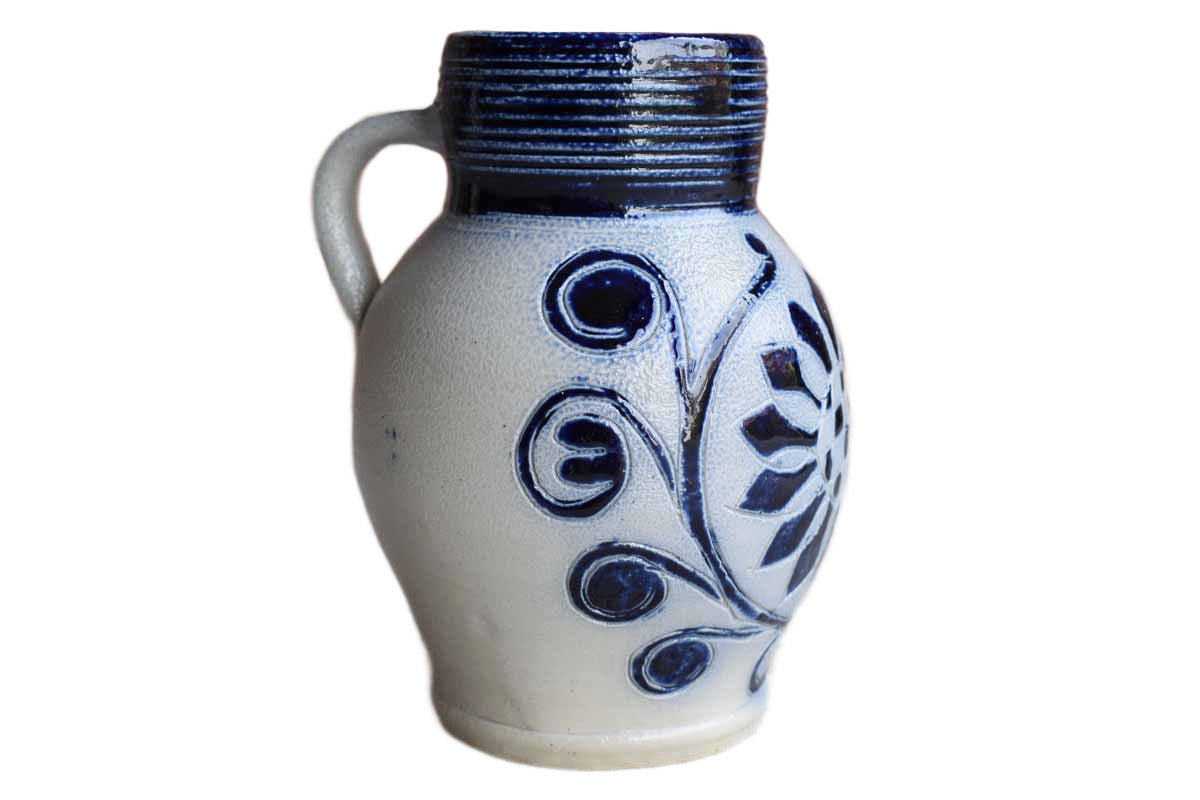 Williamsburg Pottery (Virginia, USA) Salt Glazed Vase with Sunflower Decoration
