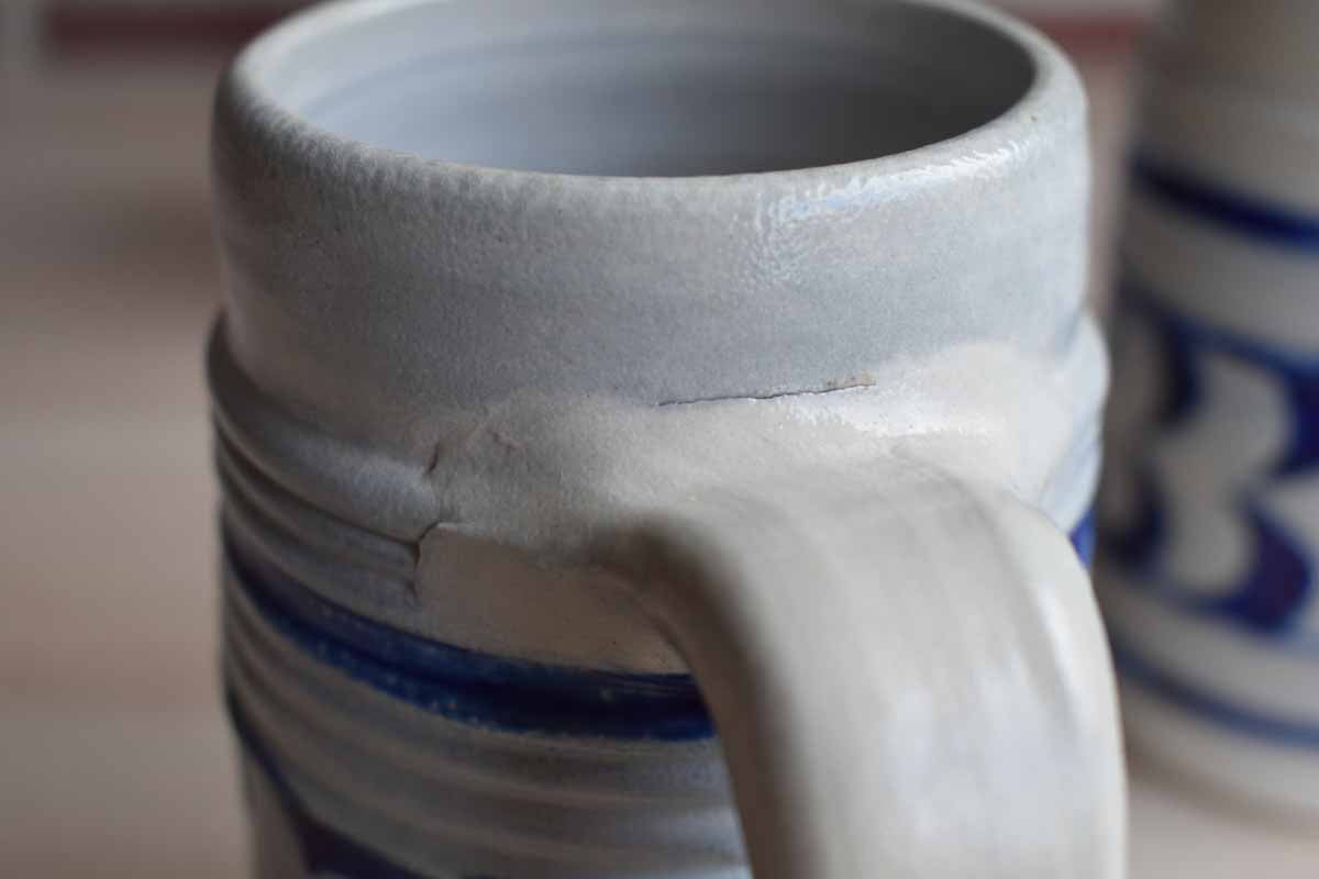 Williamsburg (Virginia, USA) Heavy Salt Glazed Handled Mugs, Set of 3