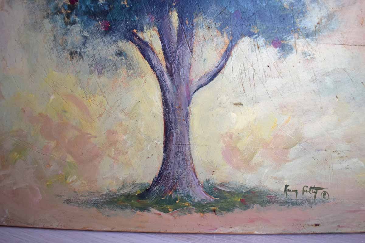 Unique Apple Tree Hand Painted on an Old Cutting Board (PICKUP ONLY)