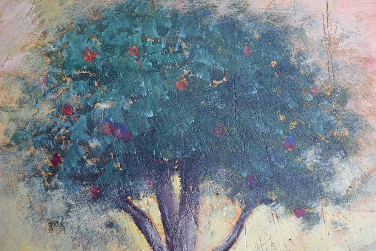 Unique Apple Tree Hand Painted on an Old Cutting Board (PICKUP ONLY)