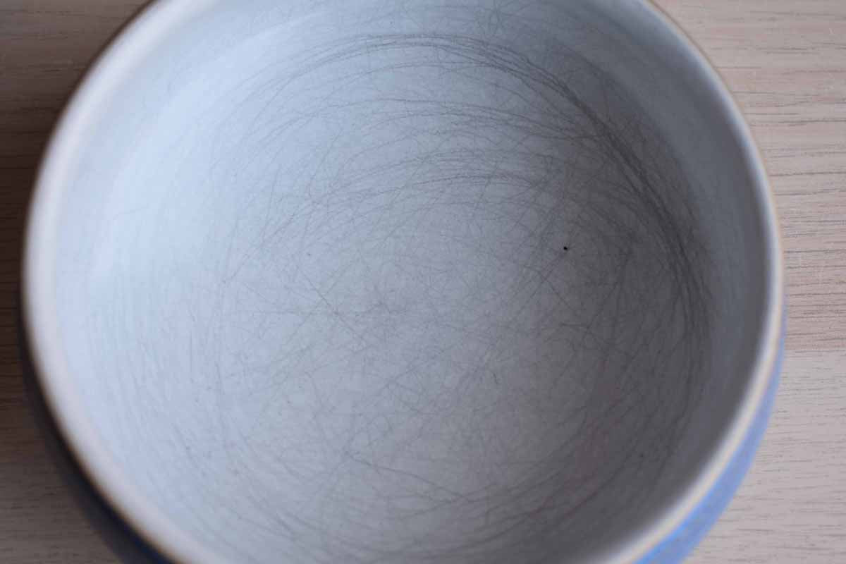 Multipurpose Blue Ceramic Shallow Bowls, A Pair