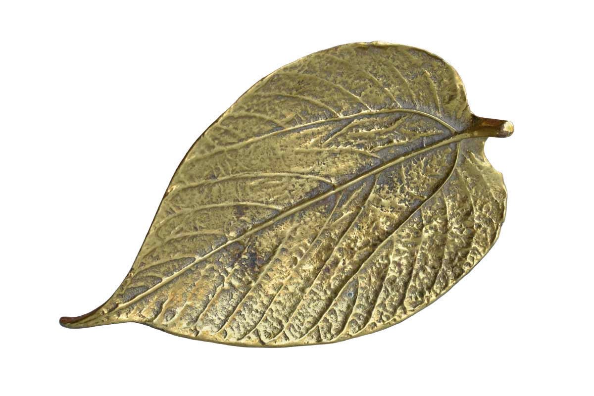 Virginia Metalcrafters Solid Brass Leaf-Shaped Dish