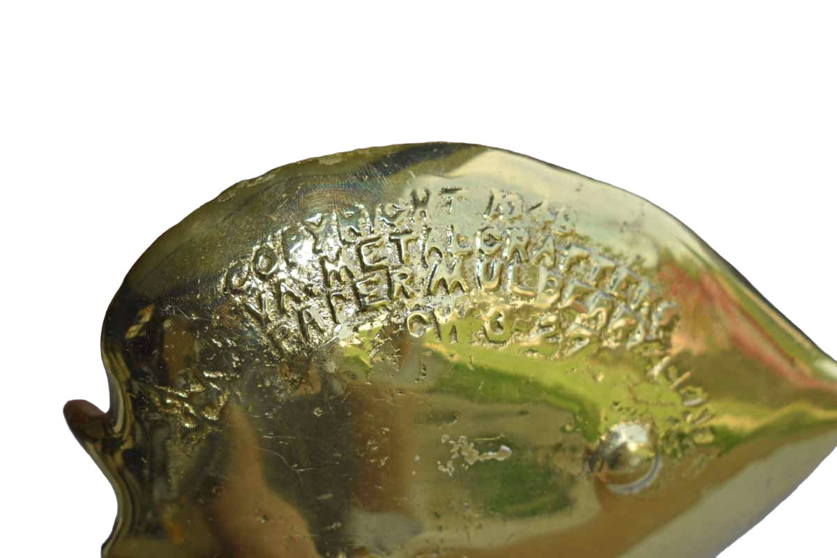 Virginia Metalcrafters Solid Brass Leaf-Shaped Dish