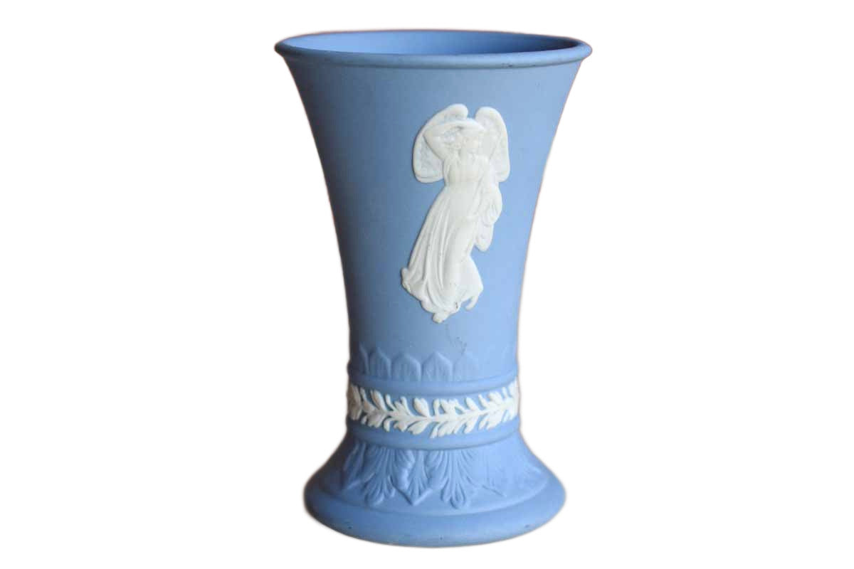 Wedgeood (England) Blue Jasperware Dancing Hours? Bud Vase