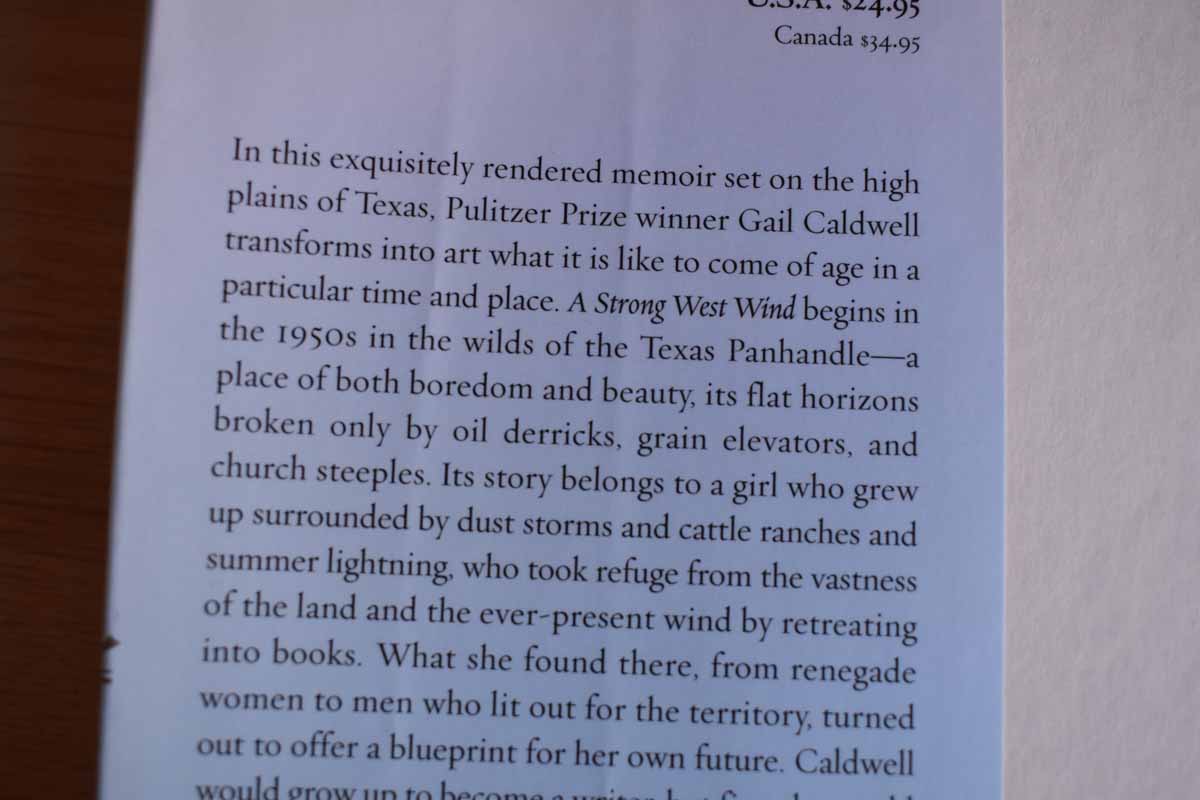 A Strong West Wind by Gail Caldwell