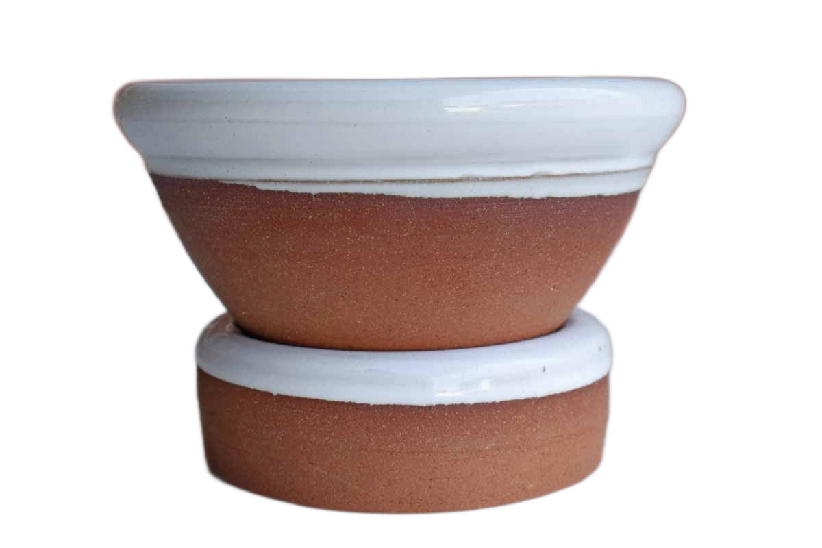 Pair of Small Ceramic Bowls Glazed in White