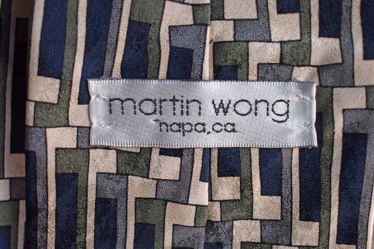 Martin Wong (Napa, California, USA) 100% Silk Necktie with Geometric Patterns
