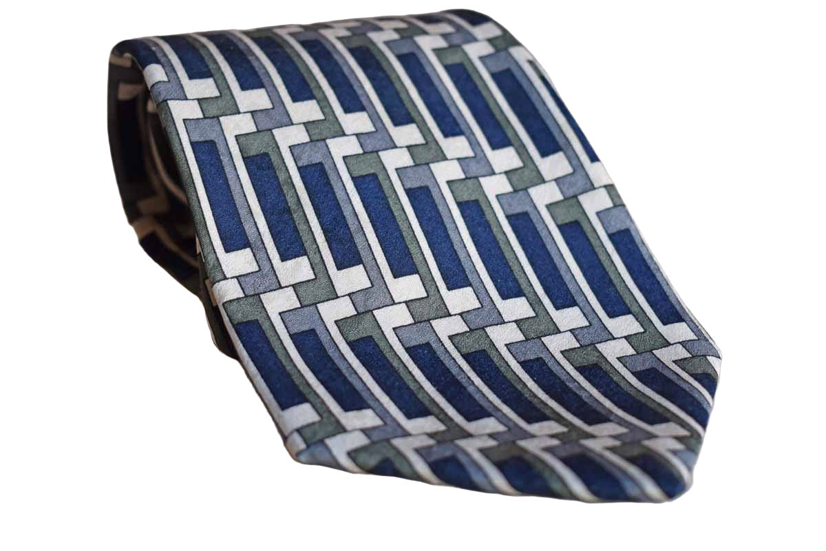 Martin Wong (Napa, California, USA) 100% Silk Necktie with Geometric Patterns