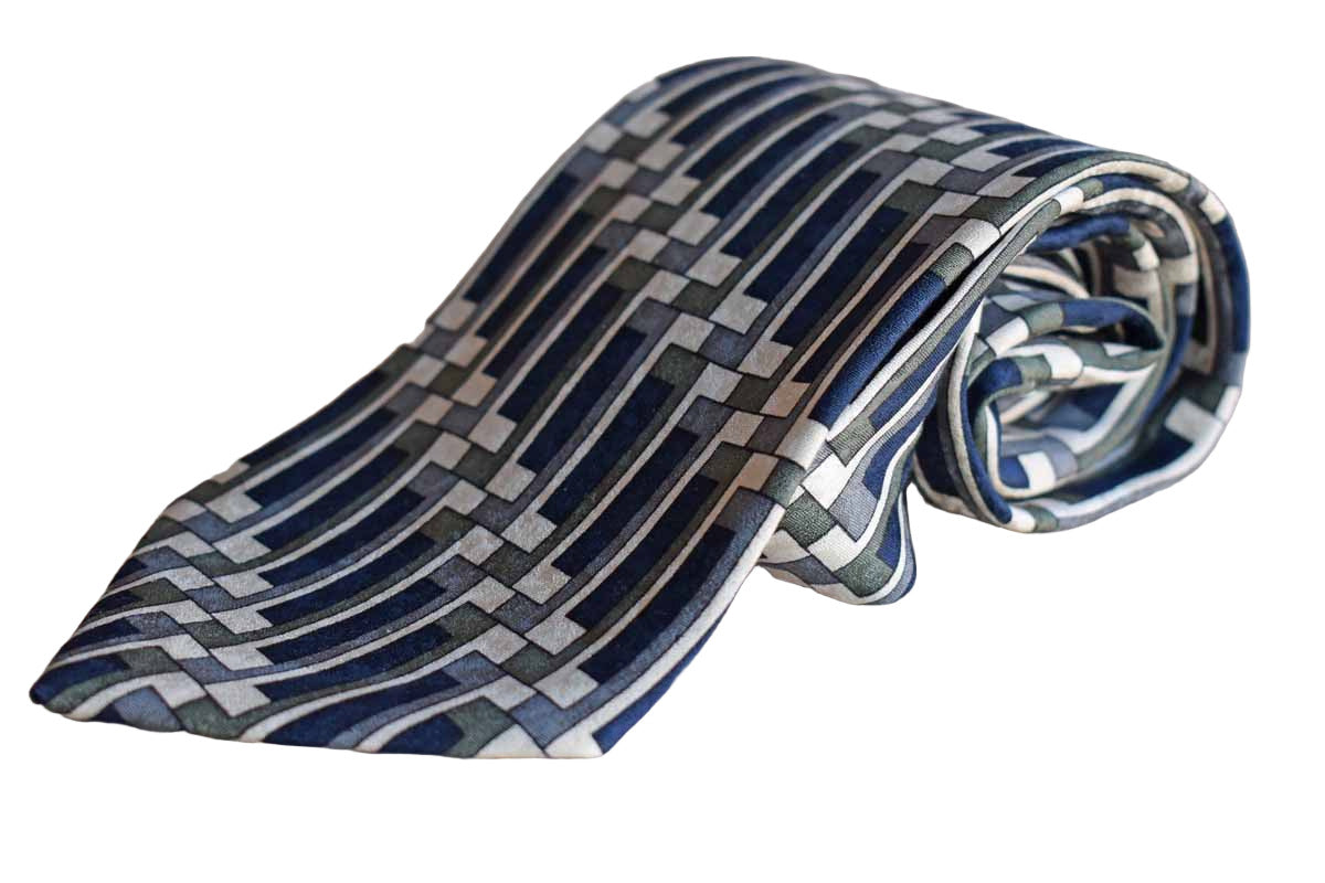 Martin Wong (Napa, California, USA) 100% Silk Necktie with Geometric Patterns