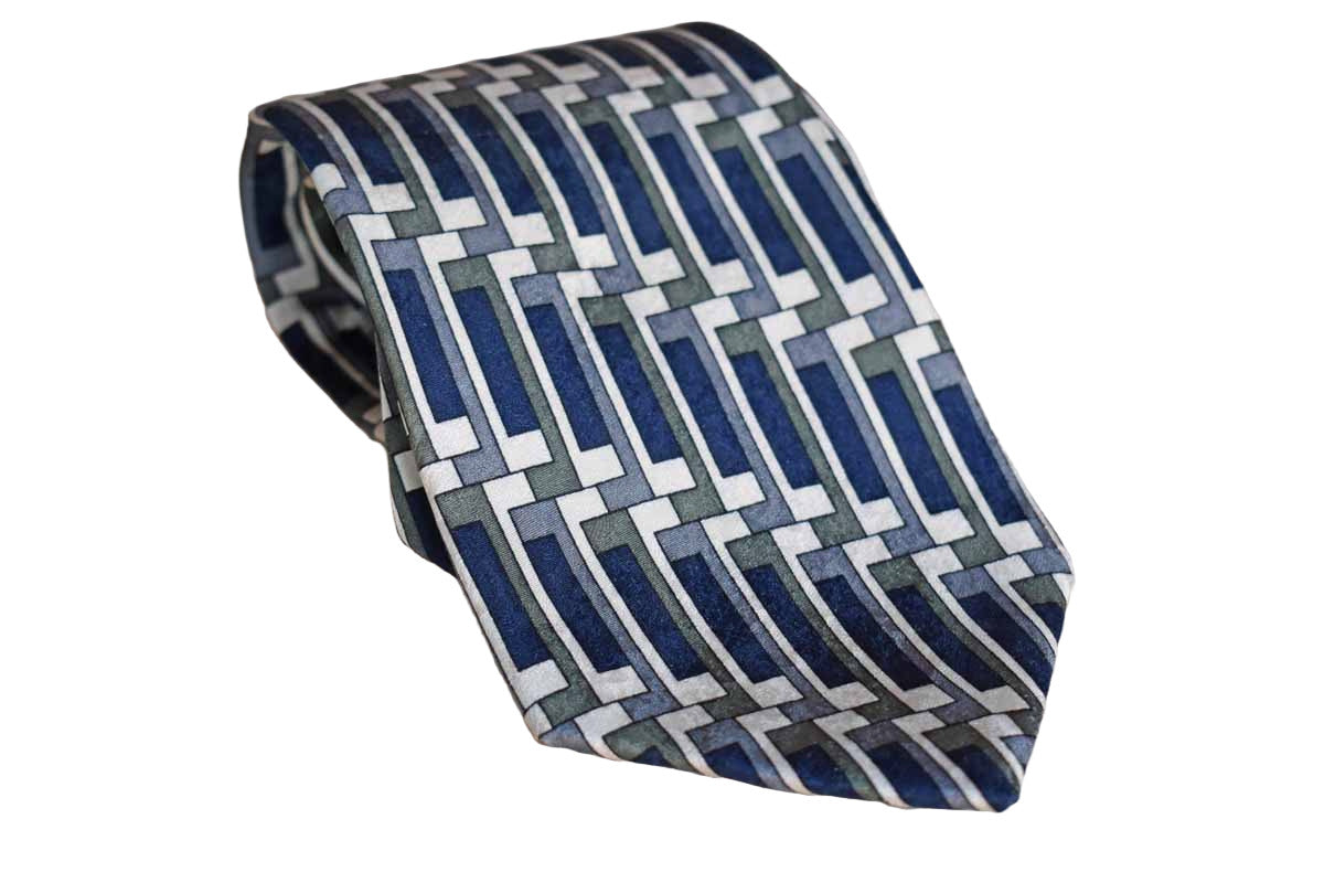 Martin Wong (Napa, California, USA) 100% Silk Necktie with Geometric Patterns