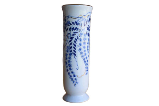 Bamberger's (1980s) Blue Vine Porcelain Bud Vase