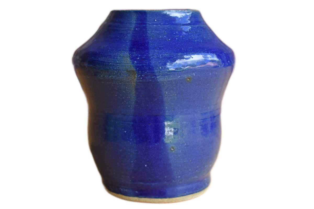 Ceramic Blue Pencil Cup with Unique Shape