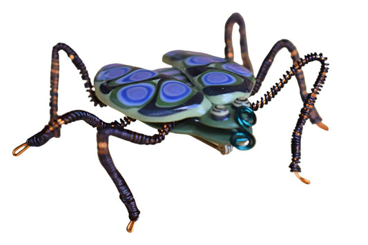 Winged Bug Brooch with Colorful Body
