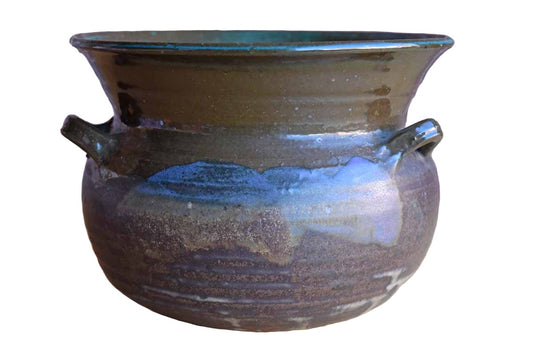 Purple, Brown, and Green Stoneware Cachepot