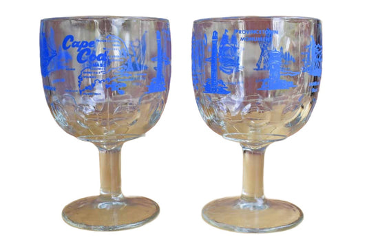 Cape Cod Souvenir Goblets, A Pair
