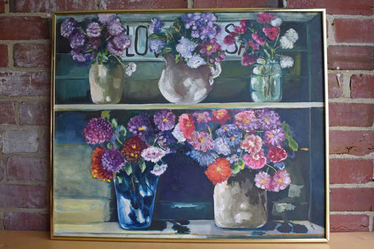 Original Framed Painting of a "Flower Sale" (Pickup or Special Delivery)