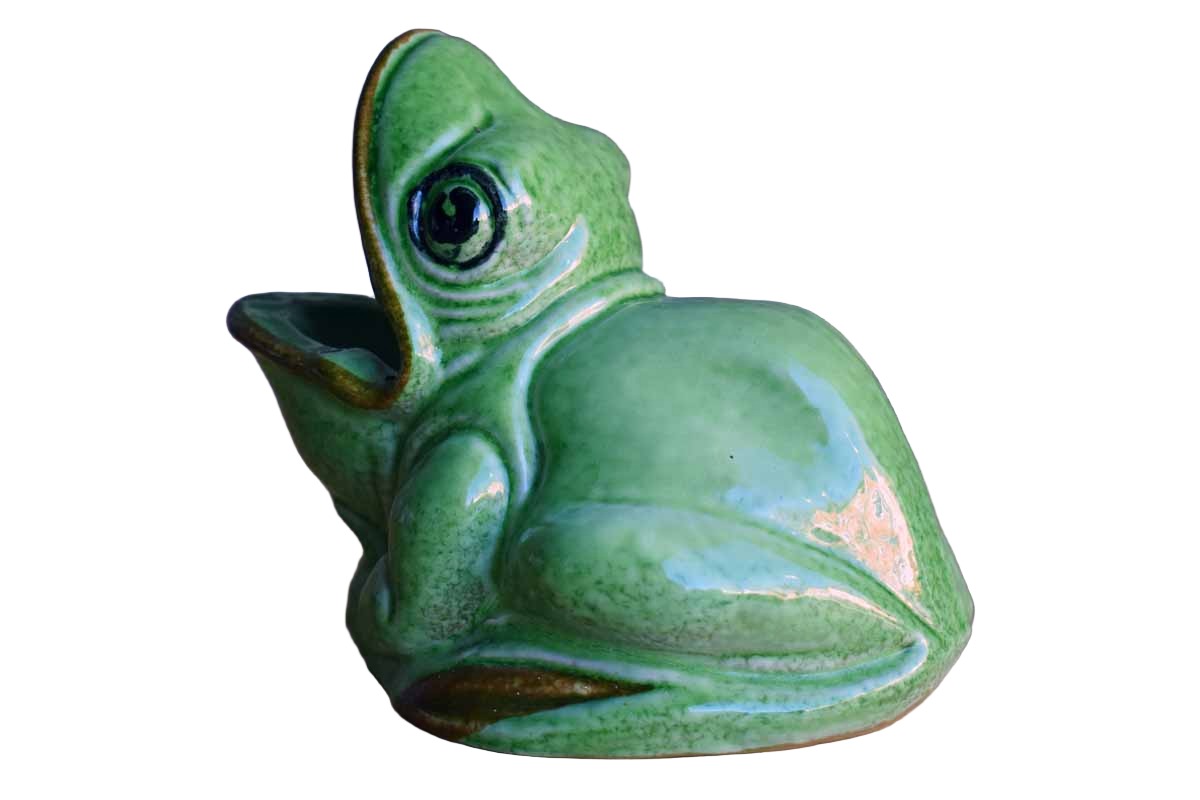 Ceramic Green Frog Pen/Pencil Holder