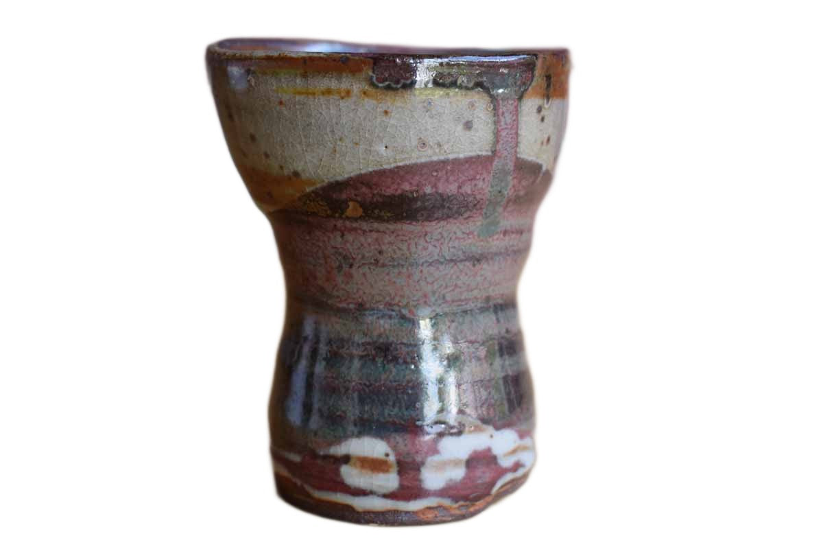 Beautiful Handmade Pencil Cup with Distinctive Glaze Patterns