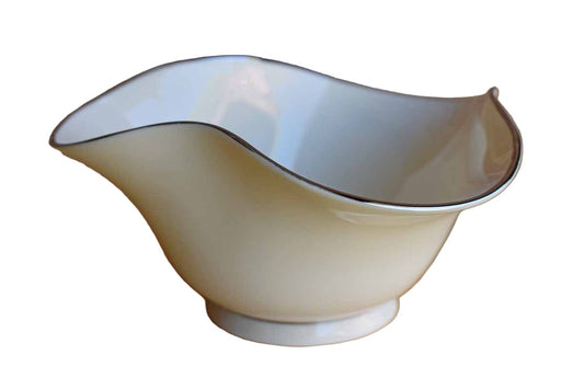 Lenox (USA) Bone China Bowl with Swooping Silver Rim