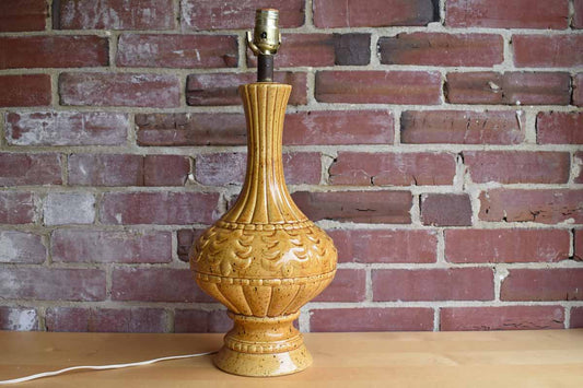 Funky Speckled Gold Ceramic Table Lamp (Pickup or Special Delivery)