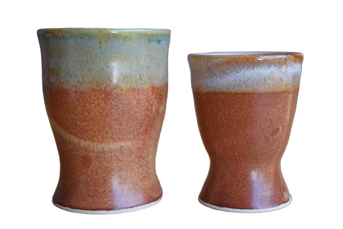 Pair of Ceramic Multi-Use Containers in Earthy Glazes