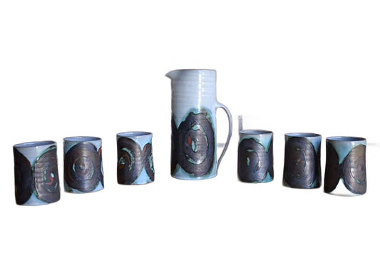 Woburn Pottery (England) Ceramic Pitcher and Cup Set (Pickup or Special Delivery)