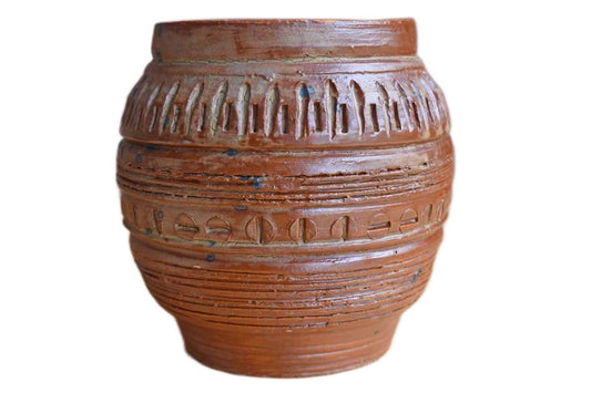 Unique Handmade Stoneware Pencil Pot with Multiple Design Features