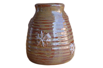 Small Clay Container with Snowman and Snowflakes