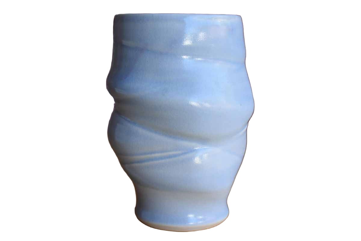 Sculptural Light Blue Ceramic Cup