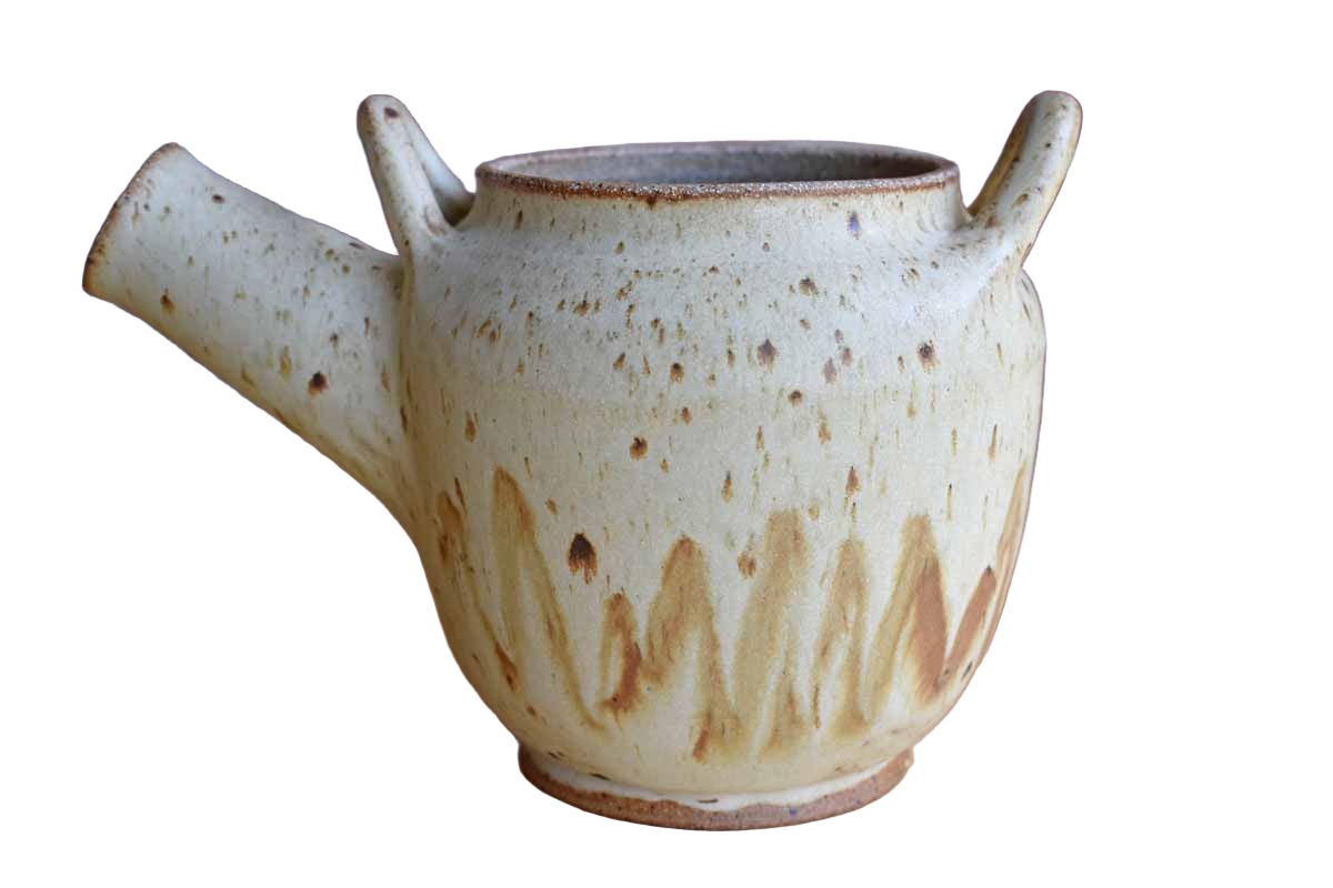 Old Stoneware Teapot Repurposed as a Planter or Pencil Pot