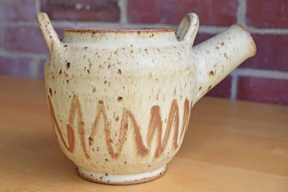 Old Stoneware Teapot Repurposed as a Planter or Pencil Pot