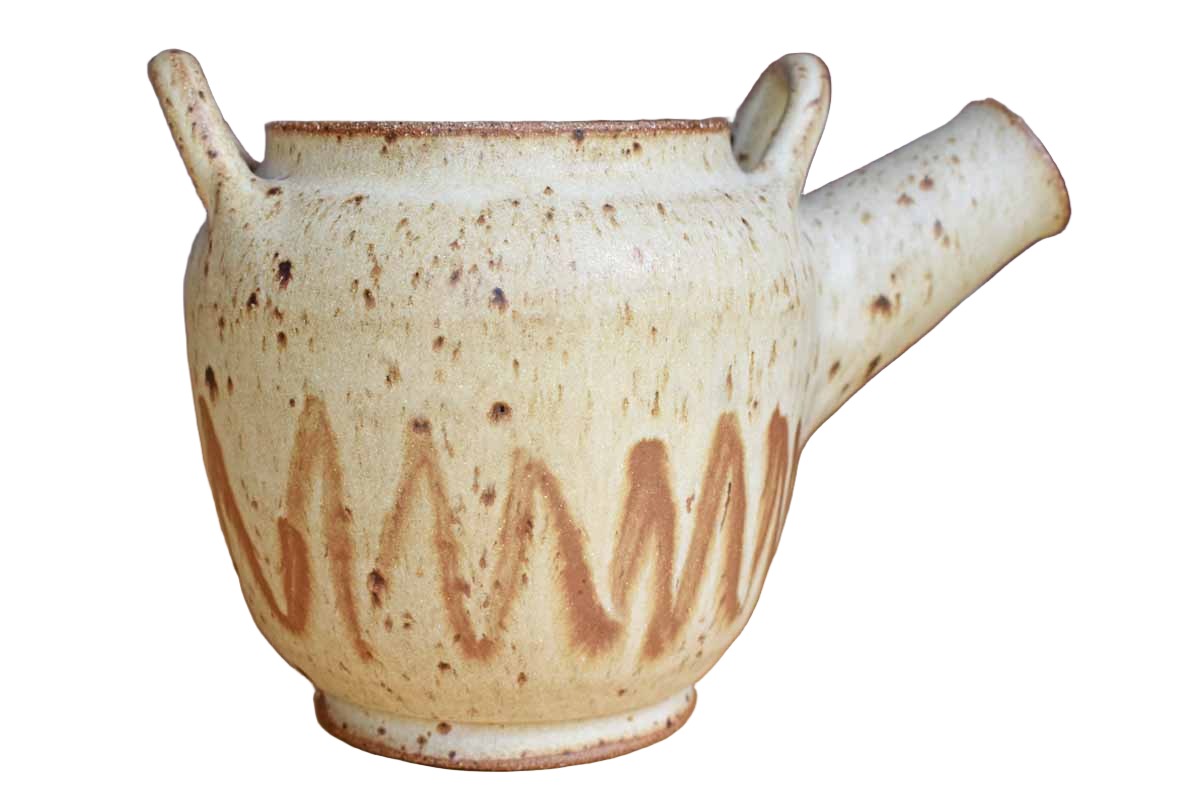 Old Stoneware Teapot Repurposed as a Planter or Pencil Pot
