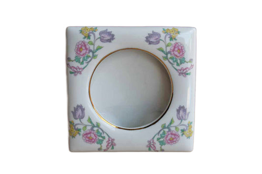 Andrea by Sadek Porcelain Picture Frame with Pink, Purple, and Yellow Flower Design
