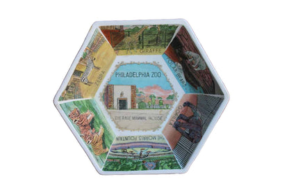 Philadelphia Zoo Souvenir Dish Decorated with Zoo Animal Scenes